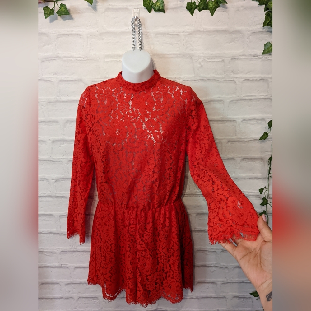 H&M Red lace Romper